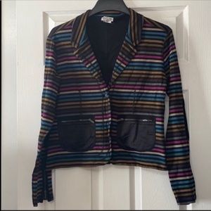 SONIA RYKIEL Iconic Striped Cotton Sweatshirt Blazer Jacket